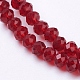 Dark Red Transparent Glass Rondelle Bead Strands X-GLAA-R029-4mm-02A-3