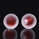 透明なアクリルビーズ  ゴムスタイル  二層ビーズ  片穴ビーズ  ラウンド  暗赤色  15.5x15mm  半分穴：3.5mm TACR-S148-13B-2