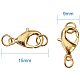 PandaHall Elite 20pcs Brass Lobster Claw Clasps with Rings Jewelry Making Findings KK-PH0003-08G-FF-2