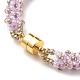 Bracelet en perles de rocaille de verre avec fermoirs magnétiques en laiton BJEW-JB07801-02-5