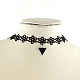 Dentelle vintage choker de style gothique colliers avec alliage de triangle pendentifs en émail NJEW-R227-50-1
