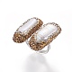 (vendita in fabbrica di feste di gioielli) anelli per dita regolabili con polsini in strass in argilla polimerica RJEW-K229-D-5