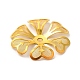 真鍮製ビーズキャップ  鉄のパーツと  エッチングされた金属装飾  花  ゴールドカラー  32x32x4mm  穴：3mm KKC-A001-12G-2