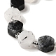 Нити бусин из натурального черного рутилированного кварца G-P534-A04-01-4