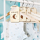 木製ベビークローゼットサイズの仕切り  ベビー服の主催者  新生児から幼児まで  月の満ち欠けの模様  100x180x2.5mm  10個/セット AJEW-WH0352-004-6