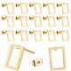 BENECREAT 24 Pairs Geometric 304 Stainless Steel Stud Earrings Rectangle Golden Earring Studs for Earring Making EJEW-BC0001-09-1