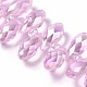 Plaquer des perles en verre à facettes en forme de larme X-EGLA-D014-36-3