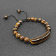 Braccialetti con perline intrecciate con perline naturali di occhio di tigre per donna e uomo LS5537-6-1