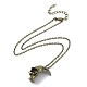 Retro Alloy Broken Half Skull Pendant Necklace for Men Women NJEW-B085-04B-2