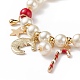 Natural Mashan Jade & Glass Pearl Beaded Stretch Bracelet BJEW-TA00143-5