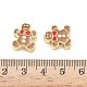 Рождественские латунные эмалевые бусины KK-I474-G20-3