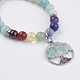 Gioielli chakra perline di pietre preziose naturali e braccialetto di fascino di amazzonite di fiori BJEW-JB03608-04-2