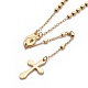 304 collane rosario in acciaio inox di perline per pasqua NJEW-L159-05G-4