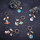 OLYCRAFT 6 Pcs Alloy Enamel Keychains Spaceman Rocket Key Chain Astronaut Star Pattern Key Ring Pendants for Purse with Rectangle Velvet Pouches for Women Men Car Purse Bag - 6 Styles KEYC-OC0001-27-5