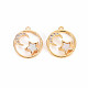 Brass Micro Pave Clear Cubic Zirconia Charms KK-T062-169G-NF-1