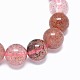 Natürliche Erdbeerquarz Edelstein Perlen Stränge G-F632-28-2