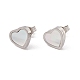 6 Pairs Natural White Shell Heart Stud Earrings EJEW-G291-02M-7