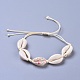 Collana di perline regolabili conchiglia e set di gioielli bracciali SJEW-JS01019-04-6
