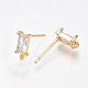 Brass Stud Earring Findings KK-T038-492C-2