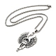 304 Halskette mit Emaille-Anhänger aus Edelstahl für Damen und Herren NJEW-G123-07P-3