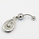 Body Jewelry Drop Alloy Rhinestone Navel Ring Belly Rings RB-D073-05-3