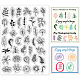 GLOBLELAND Plants Clear Stamps Small Flowers Leaves Silicone Clear Stamp Seals for Cards Making DIY Scrapbooking Photo Album Journal Home Decoration DIY-WH0167-57-0280-1
