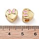 Сердце с бантом узор стойка покрытие латунные эмалевые бусины KK-G512-04G-3