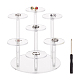 FINGERINSPIRE Round Acrylic Display Stand 7 Tier 6cm Clear Acrylic Display Shelf(Come with Screwdriver) Risers for Action Figures ODIS-WH0026-04-1