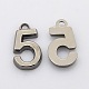 Rack Plated Zinc Alloy Number Charms PALLOY-A062-5B-NR-1