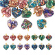 14 pièces 7 couleurs résine transparente jaspe impérial naturel pendentifs de puces teints G-TA0001-39-2