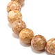 Bracciale elasticizzato con perline rotonde in maifanite naturale/pietra maifan tinte da 8.5 mm per le donne della ragazza BJEW-JB07178-6