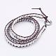 Three Loops Natural Howlite Wrap Bracelets BJEW-JB03282-02-1