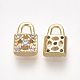 Brass Cubic Zirconia Charms KK-S350-376-2