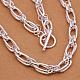 Popular Silver Plated Brass Wheat Chain Necklaces For Men NJEW-BB12747-1