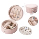 Round PU Leather with Lint Jewelry Storage Box with Snap Button PW-WG19090-01-1