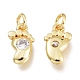 Brass Micro Pave Clear Cubic Zirconia Charms KK-M206-35G-2
