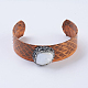 Handmade Snakeskin Leather Cord Cuff Bracelets BJEW-F301-B5-1