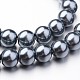 Brins de perles rondes en verre teinté écologique HY-A008-8mm-RB077-2