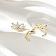 Серьги-кольца из латуни с прозрачным фианитом EJEW-Q014-27G-4