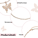 Anattasoul 4 шт. 4 цвета горный хрусталь подвеска в виде бабочки ожерелья набор с чашечными цепочками NJEW-AN0001-33-3