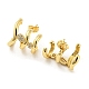 Brass Micro Pave Cubic Zirconia Arch Stud Earrings EJEW-C066-08G-2
