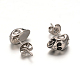 Skull Antique Silver Plated 304 Stainless Steel Rhinestone Stud Earrings EJEW-E180-60AS-1