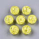 Brins de perles rondes acryliques craquelées transparentes X-CCG-R002-12mm-09-2