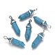 Pendentifs pointus synthétiques teints turquoise G-F295-03B-1