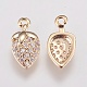 Brass Micro Pave Cubic Zirconia Charms KK-A144-044G-2
