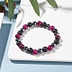 Round Stone Beads Stretch Bracelets BJEW-JB07259-04-2