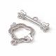Brass Micro Pave Clear Cubic Zirconia Toggle Clasps KK-K271-28P-4