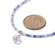 Collana pendente a goccia di vetro con catene di semi di perline per le donne NJEW-JN04260-6