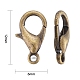 Antike Bronzelegierung Hummerscheren Spangen X-E102-NFAB-4
