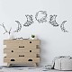 SUPERDANT Moon Phase Wall Decals Flower Vine Wall Stickers Corn Poppy Moon Shape Art Decor Window Cling Decals for Girl's Room Study Room Living Room Bedroom Decoration Black DIY-WH0228-554-4